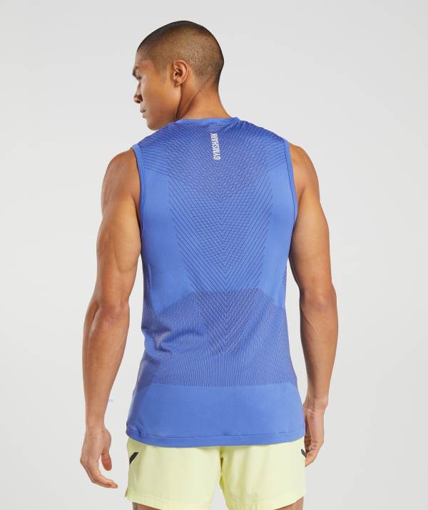 Panske Tielko Gymshark Apex Seamless Modre Čierne / Siva | VA5891637